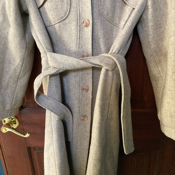 1980s pure wool vintage size 9 made in USA full length coat - Picture 3 of 16